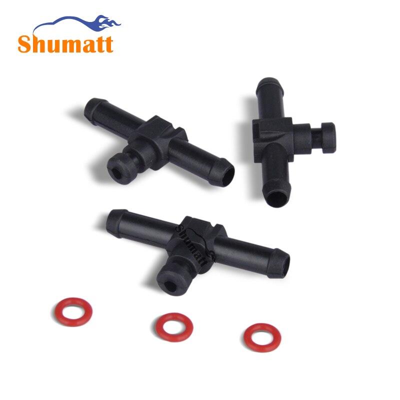 Common Rail Injector Return Oil Backflow Pipe Connector L T Type Plastic Tee Joint for dens0 Series Injector 10pcs/Bag