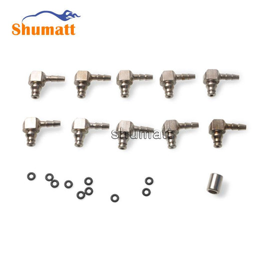 Common Rail CR 110 Series Injector Oil Backflow Iron Pipe two-Joint fitting 10 pieces Each Bag