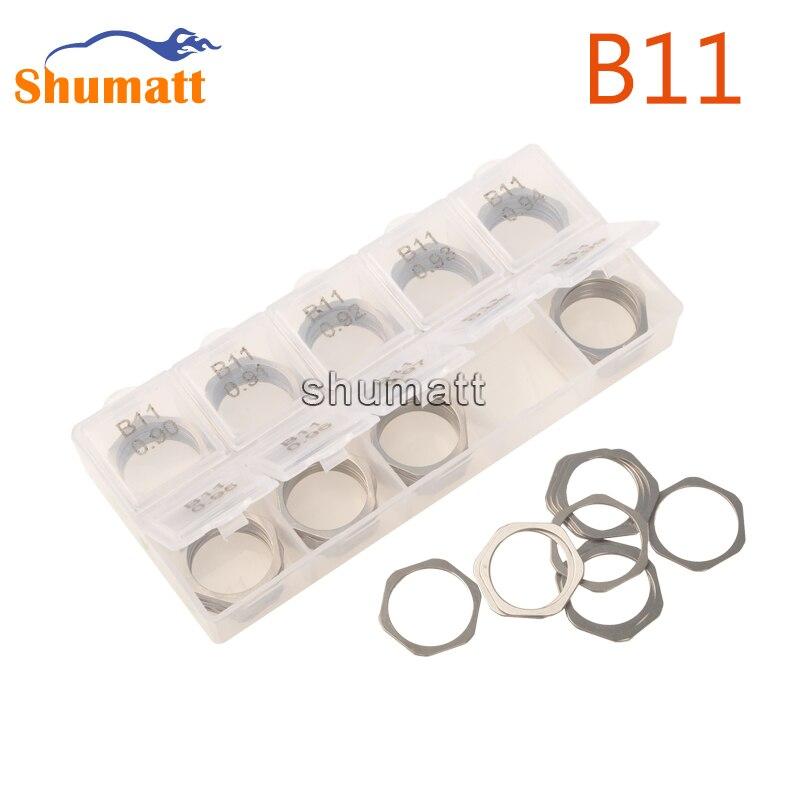 100pcs Common Rail Parts B11 Brand Injector Valve Assy Adjusting Washer Shims Thickness Range 0.90-0.99mm Accuracy 0.01mm