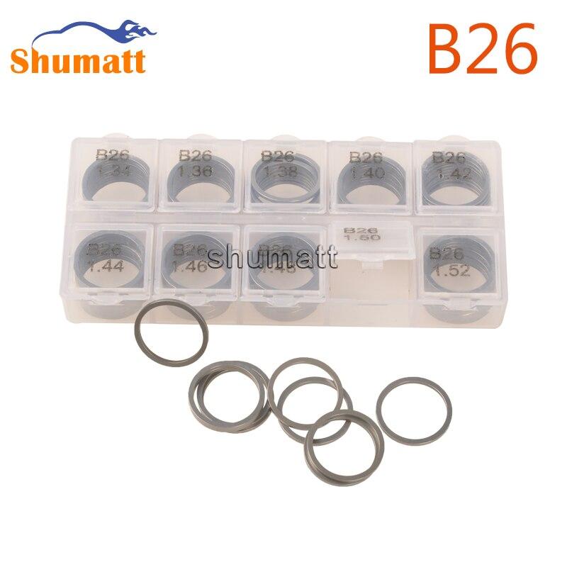 100pcs Common Rail Parts B26 Brand 120 Series Injector Repair Adjusting Washer Shims Thickness 1.34-1.52mm Accuracy 0.01mm
