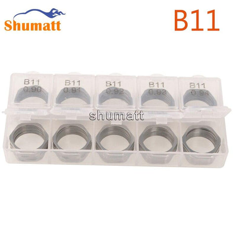 100pcs Common Rail Parts B11 Brand Injector Valve Assy Adjusting Washer Shims Thickness Range 0.90-0.99mm Accuracy 0.01mm