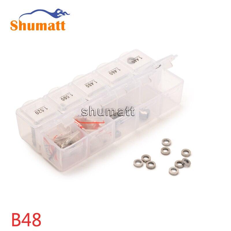 100pcs Common Rail Parts Diesel Injector Valve Assy Adjusting Washer Shims B48 Thickness 1.38-1.56mm