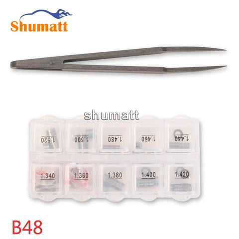 100pcs Common Rail Parts Diesel Injector Valve Assy Adjusting Washer Shims B48 Thickness 1.38-1.56mm